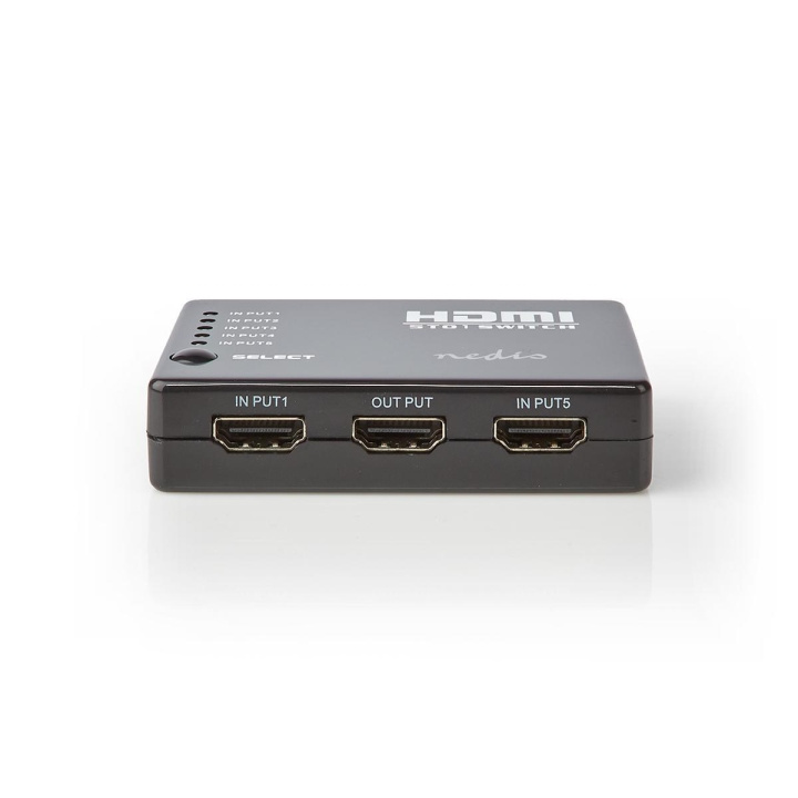 Nedis HDMI™ Switch | 5 port(s) | 5x HDMI™ Input | 1x HDMI™ Output | 1080p | 3.4 Gbps | ABS | Black in the group HOME ELECTRONICS / Cables & Adapters / HDMI / Adapters at TP E-commerce Nordic AB (C06367)
