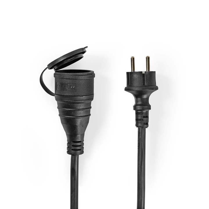 Nedis Extension Cable M - F | Plug with earth contact male | Plug with earth contact female | Straight | Straight | Nickel Plated | 20.0 m | Round | IP44 | Black | Shrink Pack in the group HOME, HOUSEHOLD & GARDEN / Electricity & Lighting / Extension cables at TP E-commerce Nordic AB (C06469)
