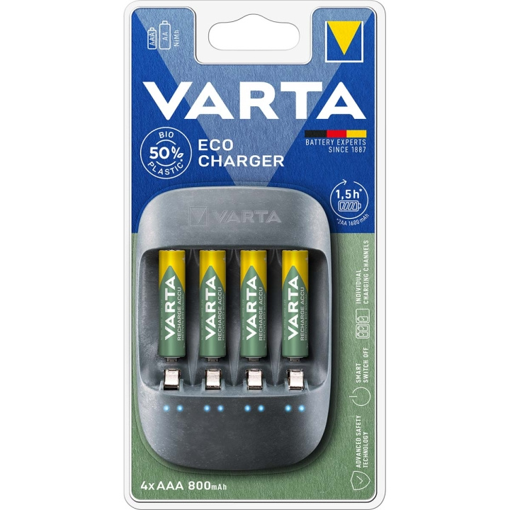 Eco charger AA / AAA including 4x AA 2100 mAh in the group HOME ELECTRONICS / Batteries & Chargers / Battery charger at TP E-commerce Nordic AB (C06480)