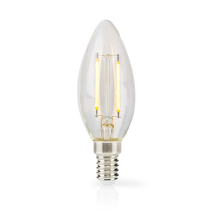 Nedis LED Filament Bulb E14 | Candle | 2 W | 250 lm | 2700 K | Warm White | Retro Style | 1 pcs | Clear in the group HOME ELECTRONICS / Lighting / LED lamps at TP E-commerce Nordic AB (C06527)