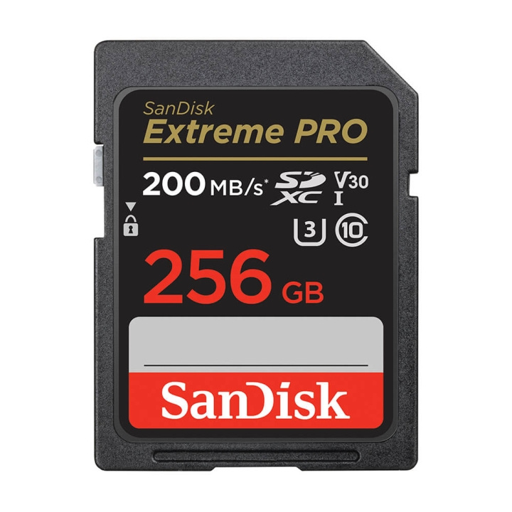 SanDisk SDXC Extreme Pro 256GB 200MB/s UHS-I C10 V30 U3 in the group HOME ELECTRONICS / Storage media / Memory cards / SD/SDHC/SDXC at TP E-commerce Nordic AB (C06656)