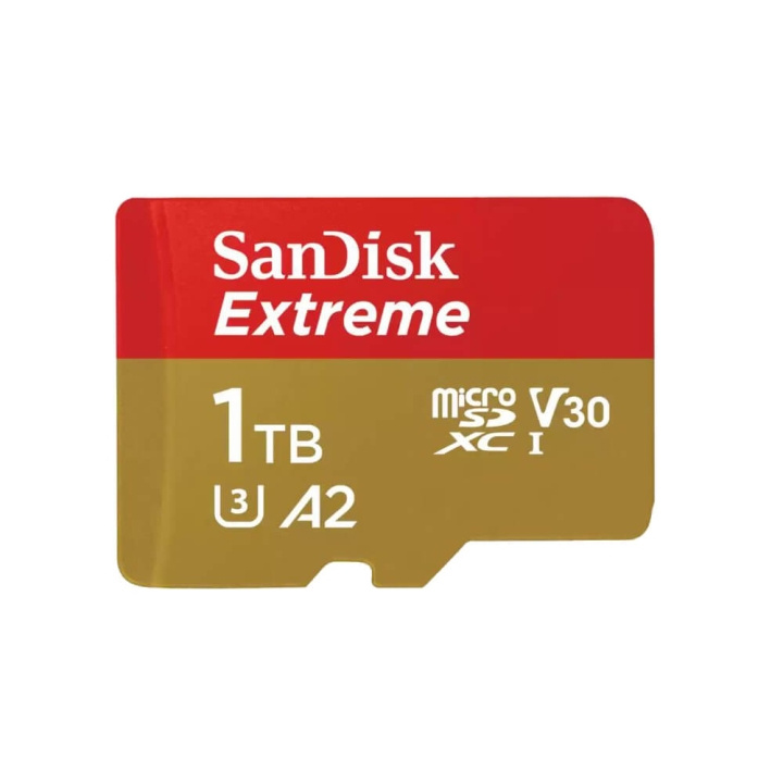 SanDisk MicroSDXC Extreme 1TB 190MB/s A2 C10 V30 med Adapter in the group HOME ELECTRONICS / Storage media / Memory cards / MicroSD/HC/XC at TP E-commerce Nordic AB (C06663)