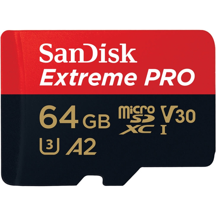 SanDisk MicroSDXC Extreme Pro 64GB 200MB/s A2 C10 V30 UHS-I in the group HOME ELECTRONICS / Storage media / Memory cards / MicroSD/HC/XC at TP E-commerce Nordic AB (C06664)
