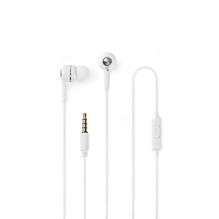 Nedis Wired Earphones | 3.5 mm | Cable length: 1.20 m | Built-in microphone | Volume control | White in the group HOME ELECTRONICS / Audio & Picture / Headphones & Accessories / Headphones at TP E-commerce Nordic AB (C06742)