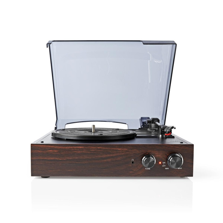 Nedis Turntable | 33 / 45 / 78 rpm | Belt Drive | 1x Stereo RCA | 18 W | Built-in (pre) amplifier | MP3 conversion | ABS / MDF | Brown in the group HOME ELECTRONICS / Audio & Picture / Home cinema, Hifi & Portable / Compact stereo & Record players at TP E-commerce Nordic AB (C06746)