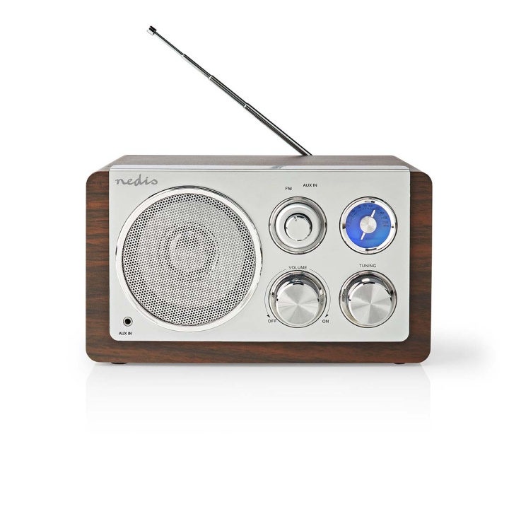 Nedis FM Radio | Table Design | FM | Mains Powered | Analogue | 15 W | IP20 | Brown in the group HOME ELECTRONICS / Audio & Picture / Home cinema, Hifi & Portable / Radio & Alarm clocks / Radio at TP E-commerce Nordic AB (C06763)