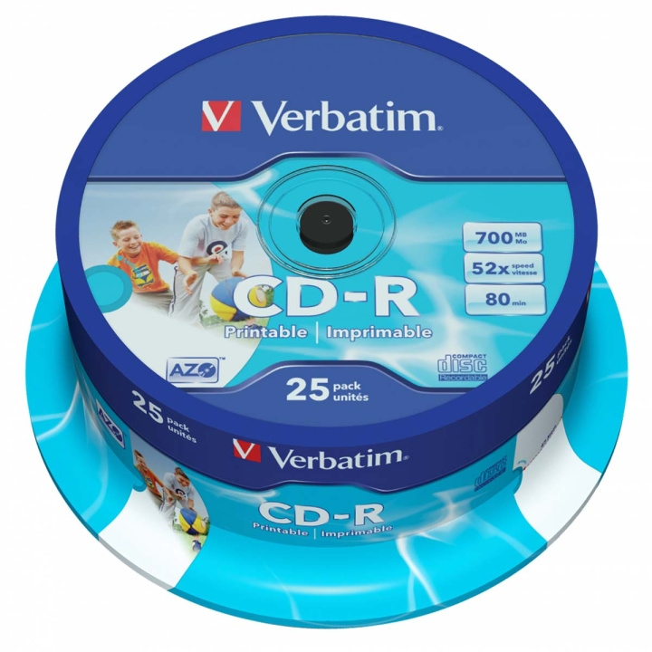 CD-R AZO Wide Inkjet Printable 700 MB 52x 25 Pack spindle in the group HOME ELECTRONICS / Storage media / CD/DVD/BD-Discs / CD-R at TP E-commerce Nordic AB (C06778)
