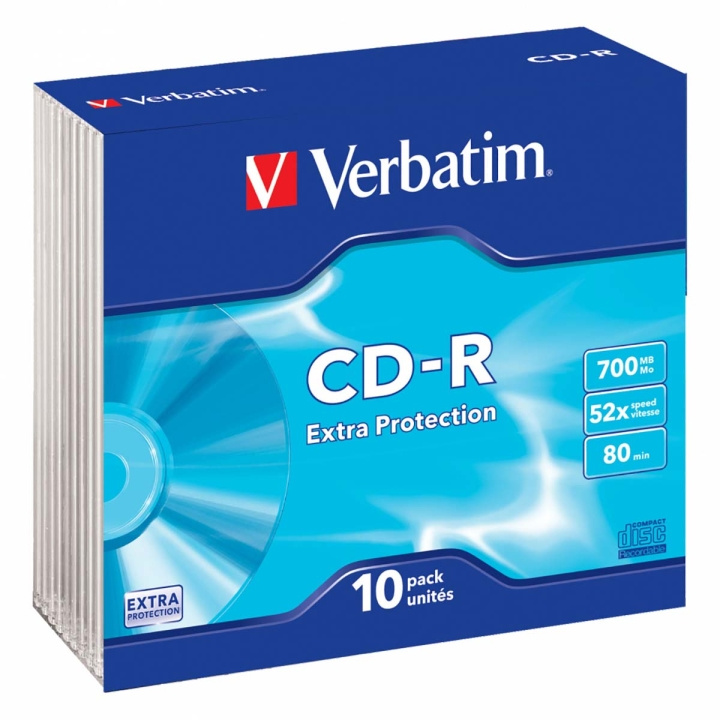 CD-R 52x 700 MB 10 Pack Slim Case Extra Protection in the group HOME ELECTRONICS / Storage media / CD/DVD/BD-Discs / CD-R at TP E-commerce Nordic AB (C06780)