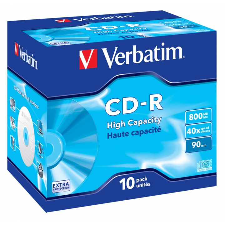 CD-R High Capacity 40x 800MB 10 Pack Jewel Case Extra Protection in the group HOME ELECTRONICS / Storage media / CD/DVD/BD-Discs / CD-R at TP E-commerce Nordic AB (C06781)