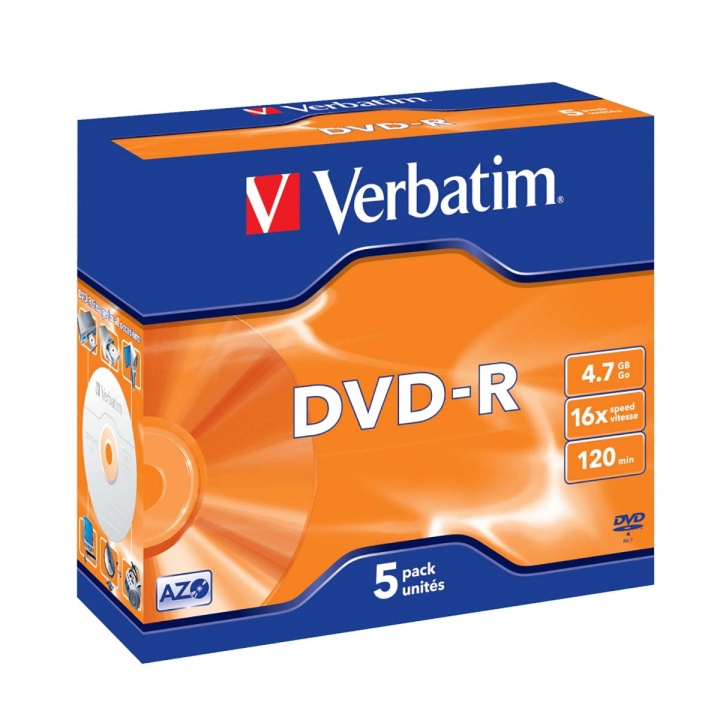 DVD-R AZO 16x 4.7GB 5 Pack Jewel Case Matt Silver in the group HOME ELECTRONICS / Storage media / CD/DVD/BD-Discs / DVD-R at TP E-commerce Nordic AB (C06783)