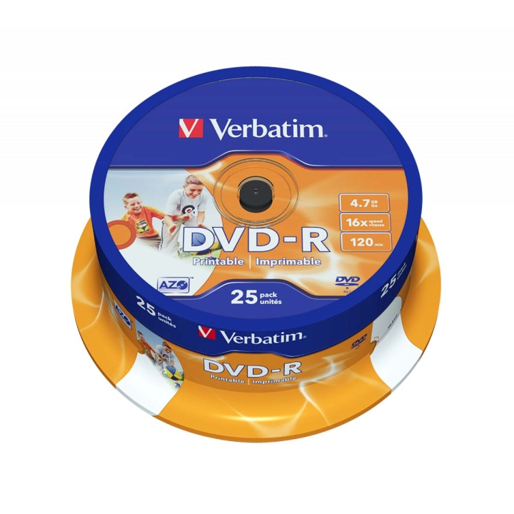 DVD-R 16x 4.7GB Wide Inkjet Printable ID Branded 25 Pack Spindle in the group HOME ELECTRONICS / Storage media / CD/DVD/BD-Discs / DVD-R at TP E-commerce Nordic AB (C06785)