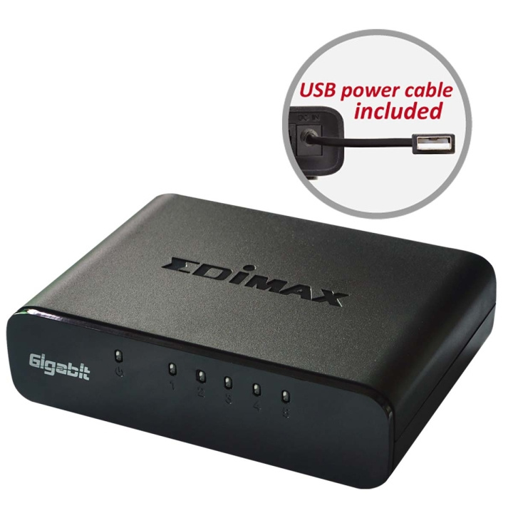 Edimax Network Switch Gigabit 5-Port in the group COMPUTERS & PERIPHERALS / Network / Switches / 10/100/1000Mbps at TP E-commerce Nordic AB (C06798)