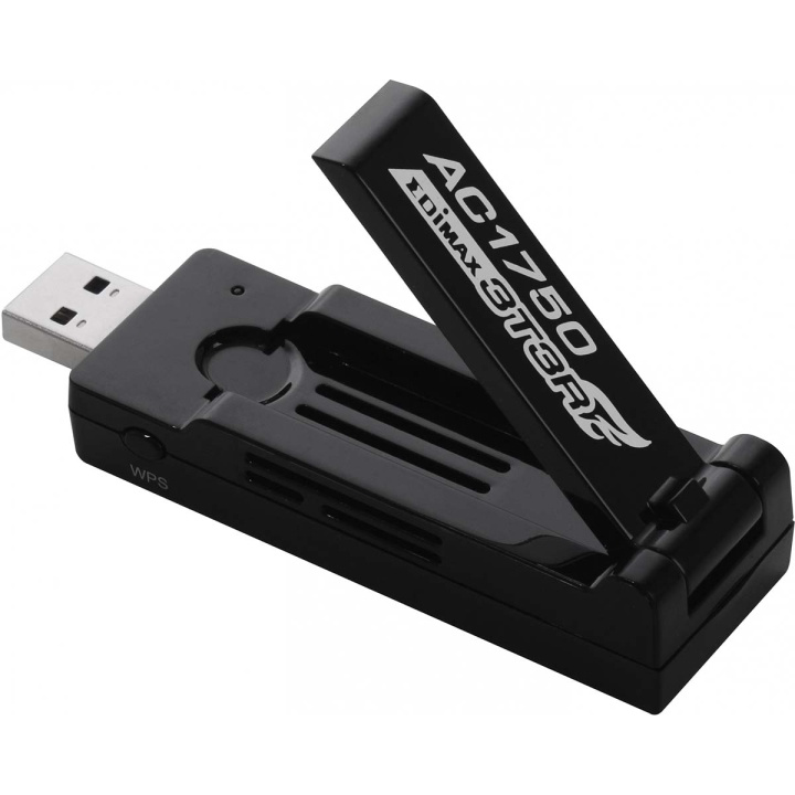 Edimax AC1750 Dual-Band Wi-Fi USB 3.0 Adapter with 180-degree Adjustable Antenna Black in the group COMPUTERS & PERIPHERALS / Network / Network cards / USB wireless at TP E-commerce Nordic AB (C06812)