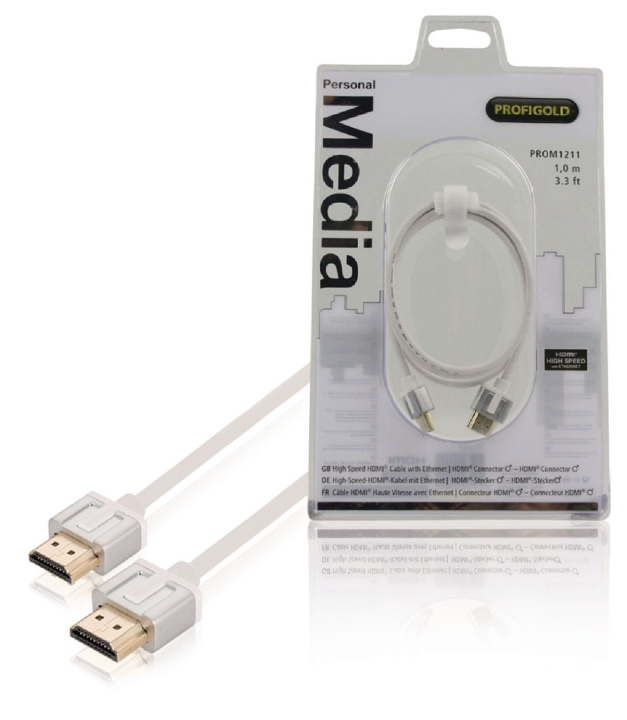 Nedis High Speed HDMI Cable with Ethernet HDMI Connector - HDMI Connector 1.00 m White in the group HOME ELECTRONICS / Cables & Adapters / HDMI / Cables at TP E-commerce Nordic AB (C06869)