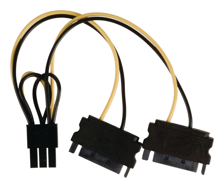 Internal Power Cable 2x SATA 15-Pin Male - PCI Express Female 0.15 m in the group COMPUTERS & PERIPHERALS / Computer cables / Internal / Power cables & Adapters at TP E-commerce Nordic AB (C06876)