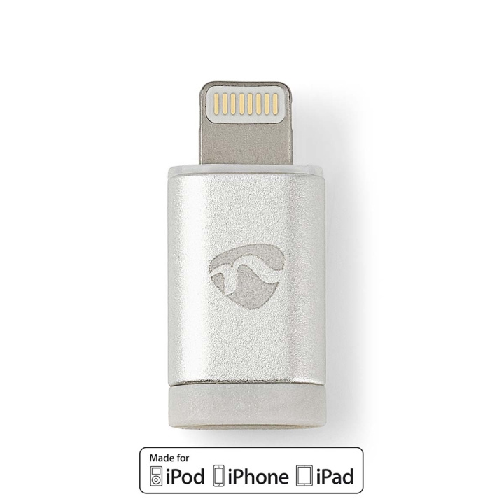 Nedis Lightning Adapter | Apple Lightning 8-Pin | USB Micro-B Female | Gold Plated | Round | Aluminium in the group SMARTPHONE & TABLETS / Chargers & Cables / Adapters at TP E-commerce Nordic AB (C06929)