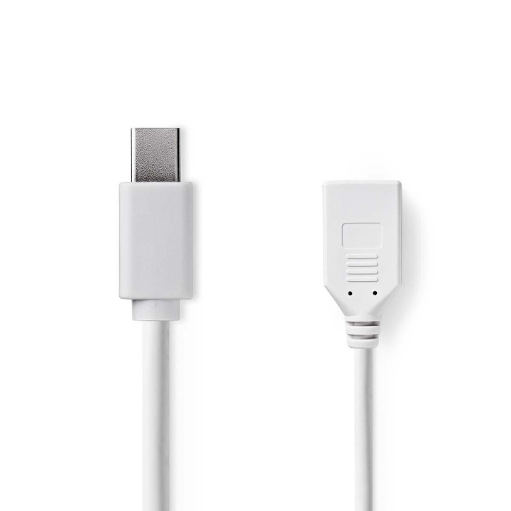 Mini DisplayPort Cable | DisplayPort 1.2 | Mini DisplayPort Male | DisplayPort Female | 21.6 Gbps | Nickel Plated | 0.20 m | Round | PVC | White | Polybag in the group COMPUTERS & PERIPHERALS / Computer cables / DisplayPort / Cables at TP E-commerce Nordic AB (C06932)