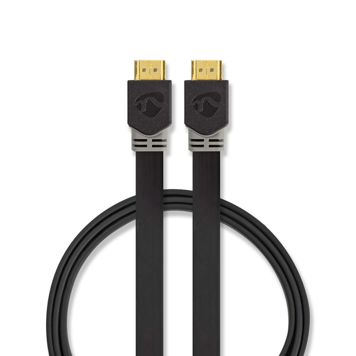 High Speed HDMI™ Cable with Ethernet | HDMI™ Connector | HDMI™ Connector | 4K@60Hz | 18 Gbps | 2.00 m | Flat | PVC | Anthracite | Window Box in the group HOME ELECTRONICS / Cables & Adapters / HDMI / Cables at TP E-commerce Nordic AB (C06991)