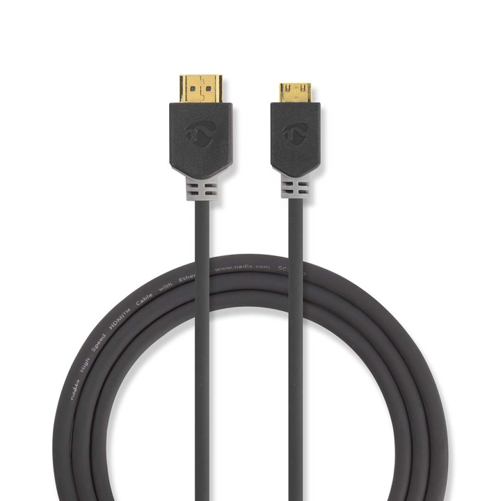Nedis High Speed HDMI™ Cable with Ethernet | HDMI™ Connector | HDMI™ Mini Connector | 4K@60Hz | 18 Gbps | 2.00 m | Round | PVC | Anthracite | Window Box in the group HOME ELECTRONICS / Cables & Adapters / HDMI / Cables at TP E-commerce Nordic AB (C07003)