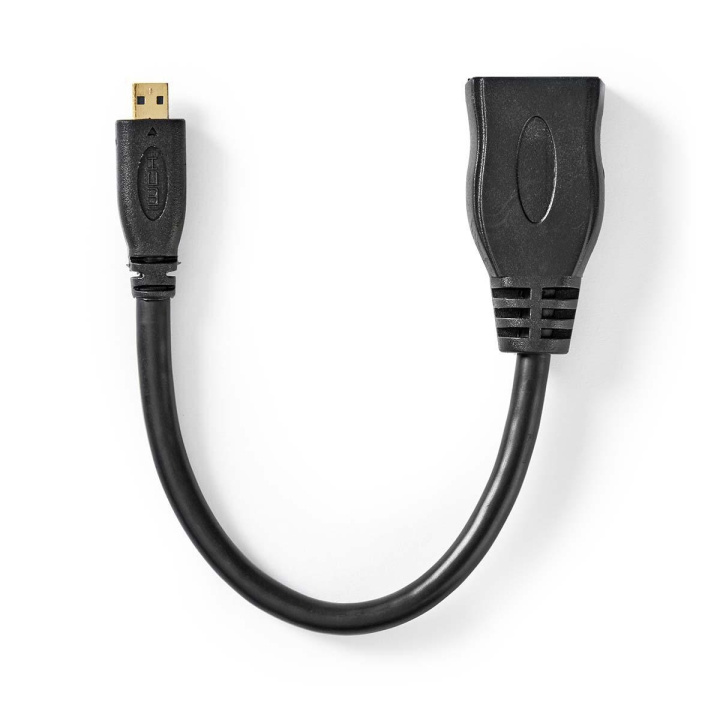 Nedis High Speed HDMI™ Cable with Ethernet | HDMI™ Micro Connector | HDMI™ Output | 4K@30Hz | 10.2 Gbps | 0.20 m | Round | PVC | Black | Polybag in the group HOME ELECTRONICS / Cables & Adapters / HDMI / Cables at TP E-commerce Nordic AB (C07007)