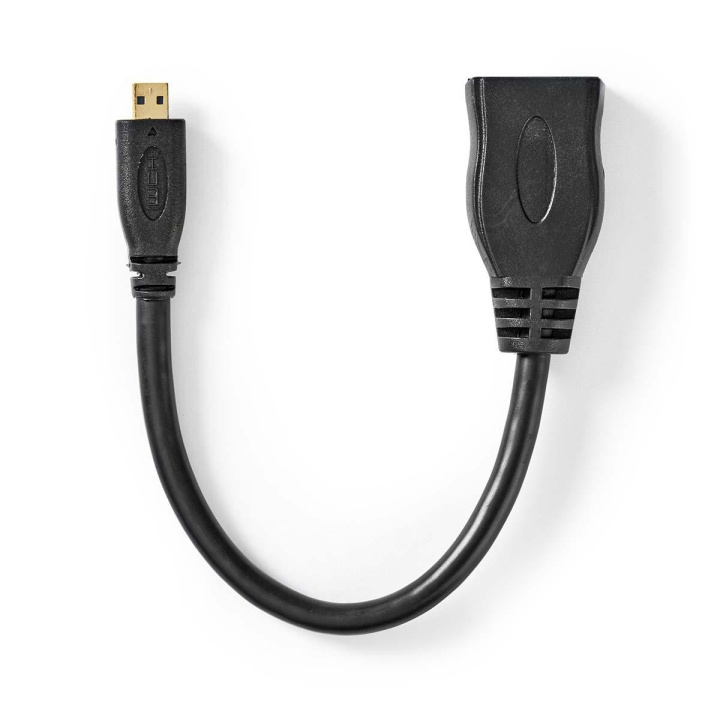 Nedis High Speed HDMI™ Cable with Ethernet | HDMI™ Micro Connector | HDMI™ Output | 4K@30Hz | 10.2 Gbps | 0.20 m | Round | PVC | Black | Envelope in the group HOME ELECTRONICS / Cables & Adapters / HDMI / Cables at TP E-commerce Nordic AB (C07007)