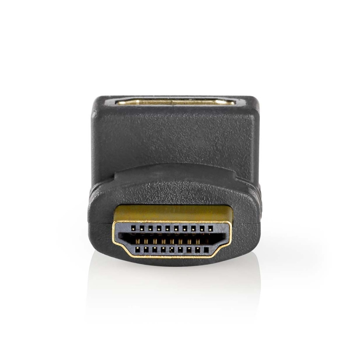 Nedis HDMI™ Adapter | HDMI™ Connector | HDMI™ Female | Gold Plated | Angled 270° | ABS | Anthracite | 1 pcs | Window Box in the group HOME ELECTRONICS / Cables & Adapters / HDMI / Adapters at TP E-commerce Nordic AB (C07028)