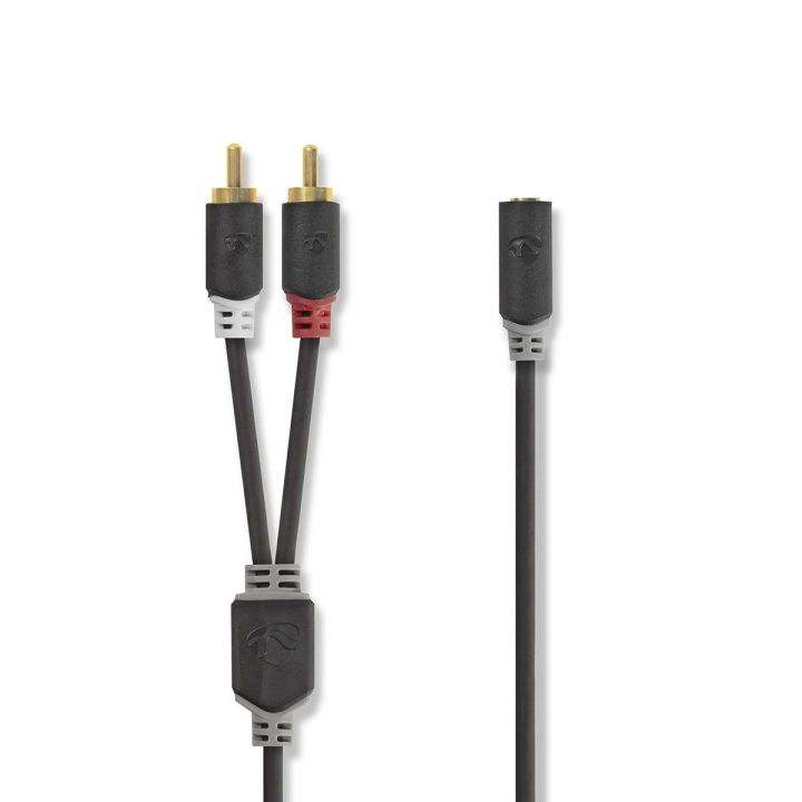 Nedis Stereo Audio Cable | 2x RCA Male | 3.5 mm Female | Gold Plated | 0.20 m | Round | Anthracite | Box in the group HOME ELECTRONICS / Audio & Picture / Speakers & accessories / Accessories at TP E-commerce Nordic AB (C07031)
