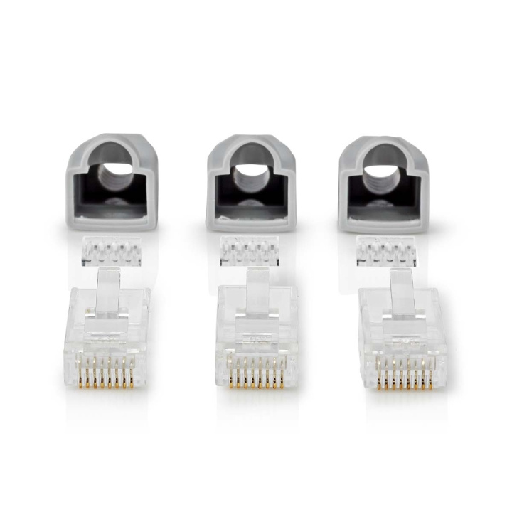 Nedis RJ45 Connector | Male | Solid UTP CAT6 | Straight | Gold Plated | 10 pcs | PVC | Grey | Box in the group COMPUTERS & PERIPHERALS / Computer cables / Network cables / Adapters & Conductor joints at TP E-commerce Nordic AB (C07032)