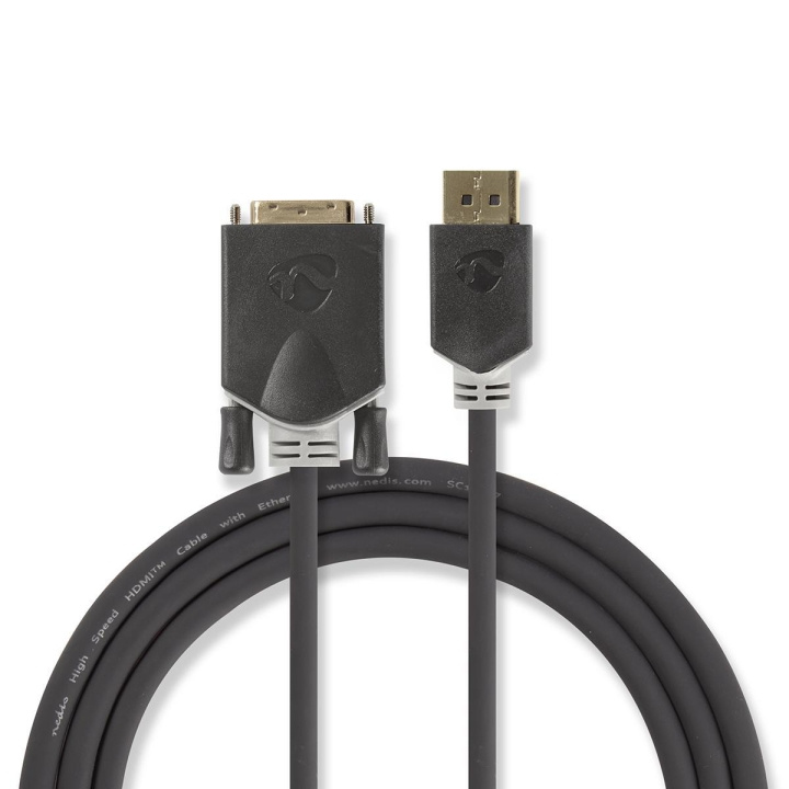 Nedis DisplayPort Cable | DisplayPort Male | DVI-D 24+1-Pin Male | 1080p | Gold Plated | 2.00 m | Round | PVC | Anthracite | Polybag in the group COMPUTERS & PERIPHERALS / Computer cables / DisplayPort / Cables at TP E-commerce Nordic AB (C07040)