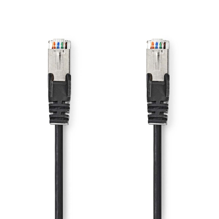 Nedis CAT5e Cable | SF/UTP | RJ45 Male | RJ45 Male | 0.30 m | Round | PVC | Black | Polybag in the group COMPUTERS & PERIPHERALS / Computer cables / Network cables / Cat5e at TP E-commerce Nordic AB (C07081)
