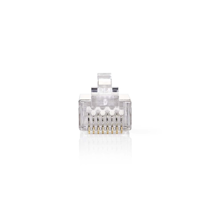 RJ45 Connector | Male | Solid U/FTP CAT5 | Straight | Gold Plated | 10 pcs | PVC | Transparent | Polybag in the group COMPUTERS & PERIPHERALS / Computer cables / Network cables / Adapters & Conductor joints at TP E-commerce Nordic AB (C07330)