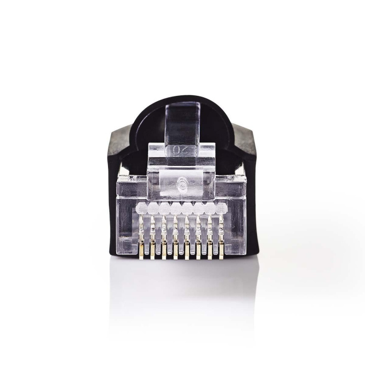 RJ45 Connector | Male | Solid UTP CAT5 | Straight | Gold Plated | 10 pcs | PVC | Black / Transparent | Polybag in the group COMPUTERS & PERIPHERALS / Computer cables / Network cables / Adapters & Conductor joints at TP E-commerce Nordic AB (C07339)
