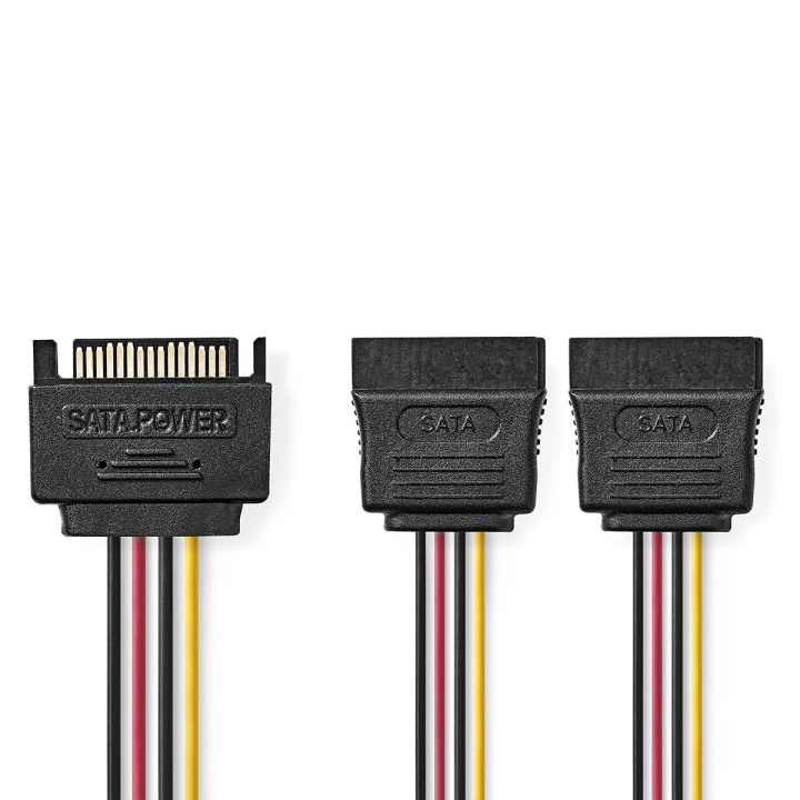 Nedis Internal Power cable | SATA 15-Pin Male | 2x SATA 15-Pin Female | Gold Plated | 0.15 m | Round | PVC | Multi Colour | Envelope in the group COMPUTERS & PERIPHERALS / Computer cables / Internal / Power cables & Adapters at TP E-commerce Nordic AB (C07349)