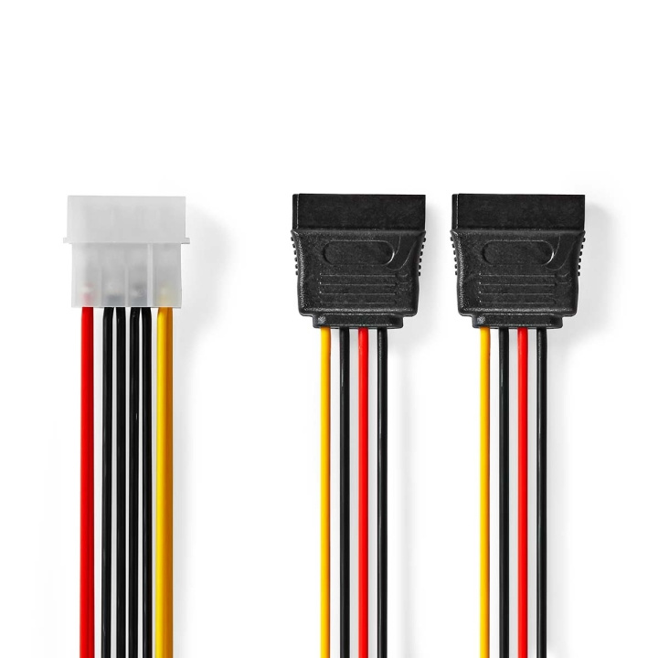 Nedis Internal Power cable | Molex Male | 2x SATA 15-Pin Female | Gold Plated | 0.15 m | Round | PVC | Multi Colour | Envelope in the group COMPUTERS & PERIPHERALS / Computer cables / Internal / Power cables & Adapters at TP E-commerce Nordic AB (C07354)