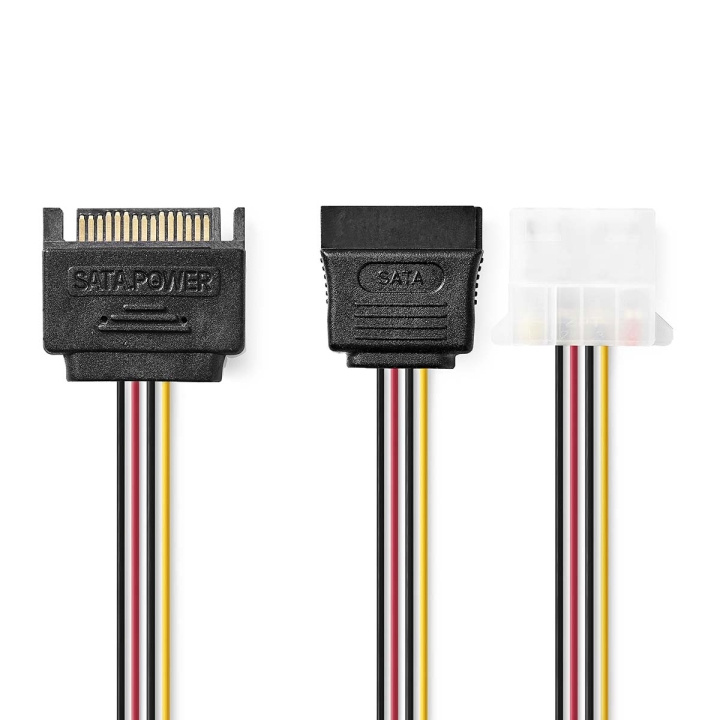 Nedis Internal Power cable | SATA 15-Pin Male | Molex Female / SATA 15-Pin Female | Gold Plated | 0.20 m | Round | PVC | Multi Colour | Envelope in the group COMPUTERS & PERIPHERALS / Computer cables / Internal / Power cables & Adapters at TP E-commerce Nordic AB (C07357)