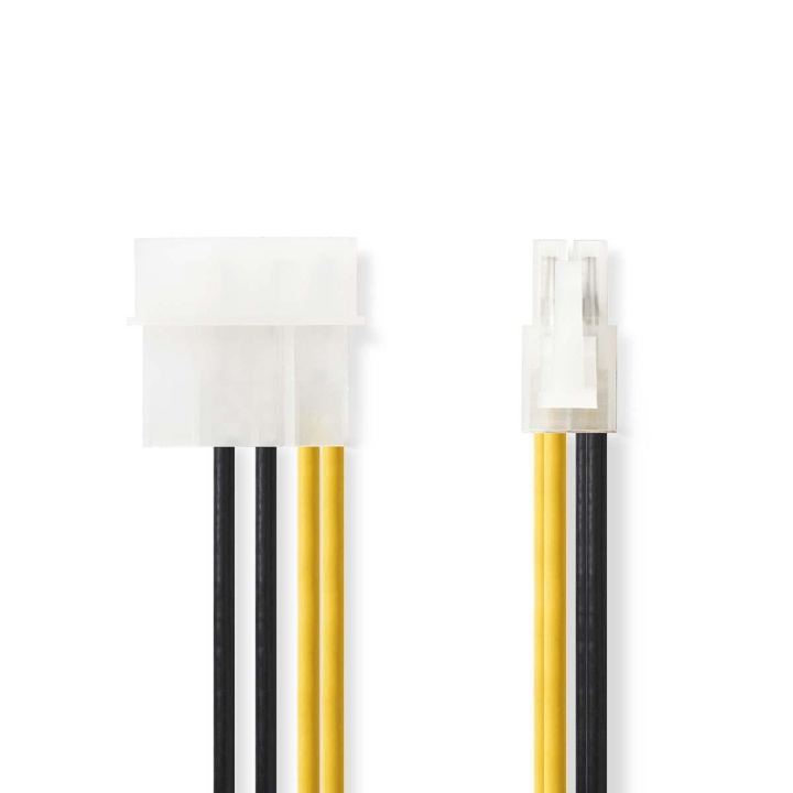 Nedis Internal Power cable | P4 Male | Molex Male | Gold Plated | 0.20 m | Round | PVC | Black / Yellow | Polybag in the group COMPUTERS & PERIPHERALS / Computer cables / Internal / Power cables & Adapters at TP E-commerce Nordic AB (C07364)