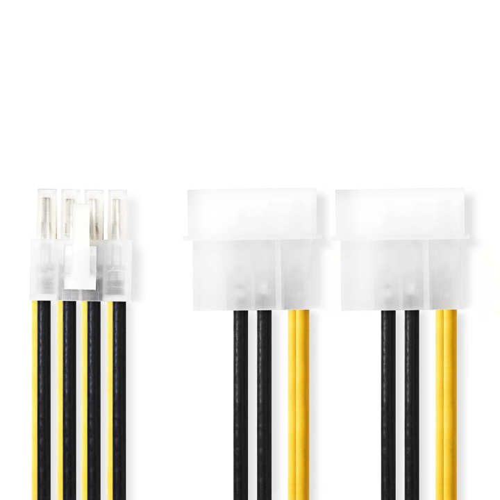Nedis Internal Power cable | EPS 8-Pin Male | 2x Molex Male | Gold Plated | 0.15 m | Round | PVC | Black / Yellow | Envelope in the group COMPUTERS & PERIPHERALS / Computer cables / Internal / Power cables & Adapters at TP E-commerce Nordic AB (C07365)