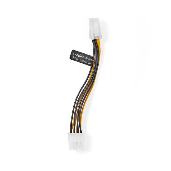 Internal Power cable | EPS 8-Pin Male | P4 Female | Gold Plated | 0.15 m | Round | PVC | Black / Yellow | Envelope in the group COMPUTERS & PERIPHERALS / Computer cables / Internal / Power cables & Adapters at TP E-commerce Nordic AB (C07366)