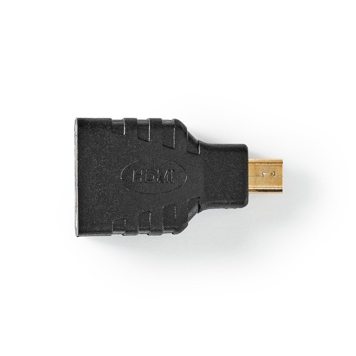 Nedis HDMI™ Adapter | HDMI™ Micro Connector | HDMI™ Female | Gold Plated | Straight | ABS | Black | 1 pcs | Polybag in the group HOME ELECTRONICS / Cables & Adapters / HDMI / Adapters at TP E-commerce Nordic AB (C07385)