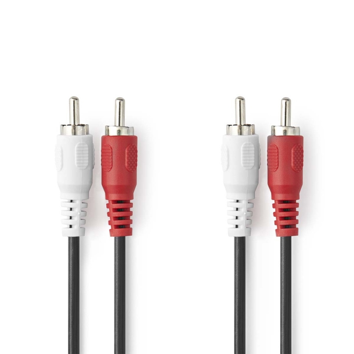 Stereo Audio Cable | 2x RCA Male | 2x RCA Male | Nickel Plated | 10.0 m | Round | Red / White | Envelope in the group HOME ELECTRONICS / Audio & Picture / Speakers & accessories / Accessories at TP E-commerce Nordic AB (C07407)