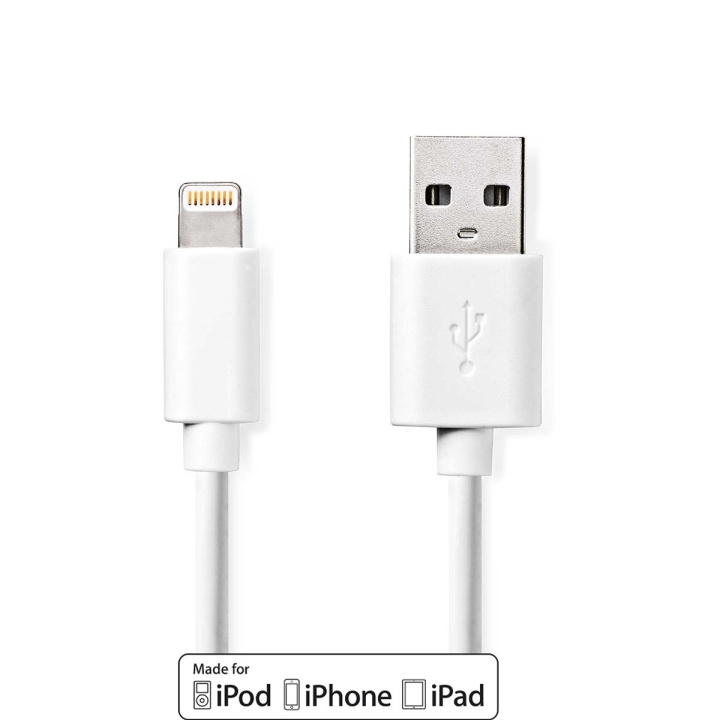 Nedis Lightning Cable | USB 2.0 | Apple Lightning 8-Pin | USB-A Male | 480 Mbps | Nickel Plated | 2.00 m | Round | PVC | White | Box in the group SMARTPHONE & TABLETS / Chargers & Cables / Cables / Cables Lightning at TP E-commerce Nordic AB (C07443)
