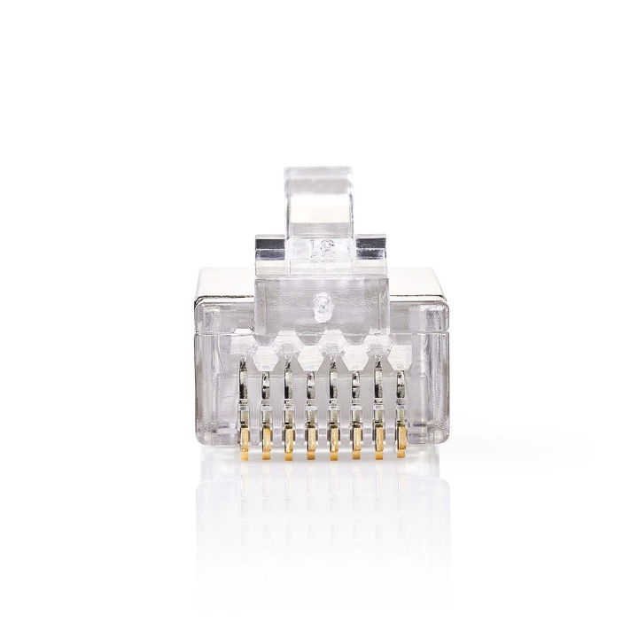 Nedis RJ45 Connector | Male | Solid STP CAT5 | Straight | Gold Plated | 10 pcs | PVC | Transparent | Box in the group COMPUTERS & PERIPHERALS / Computer cables / Network cables / Adapters & Conductor joints at TP E-commerce Nordic AB (C07462)