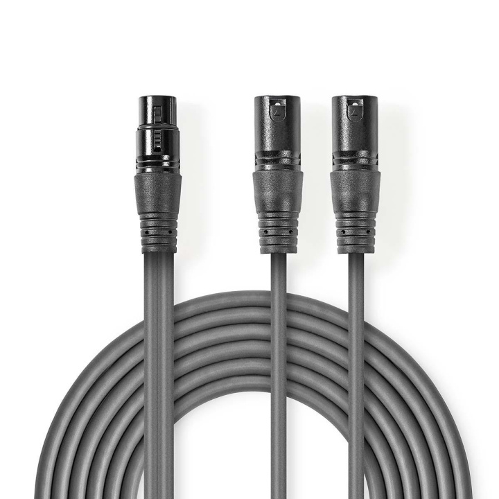 Nedis Balanced Audio Cable | 2x XLR 3-Pin Male | XLR 3-Pin Female | Nickel Plated | 1.50 m | Round | PVC | Dark Grey | Carton Sleeve in the group HOME ELECTRONICS / Cables & Adapters / Audio analog / Adapters at TP E-commerce Nordic AB (C07546)