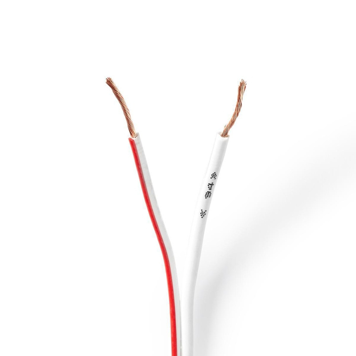 Nedis Speaker Cable | 2x 0.75 mm² | Copper | 15.0 m | Round | PVC | White | Reel in the group HOME ELECTRONICS / Audio & Picture / Speakers & accessories / Accessories at TP E-commerce Nordic AB (C07647)