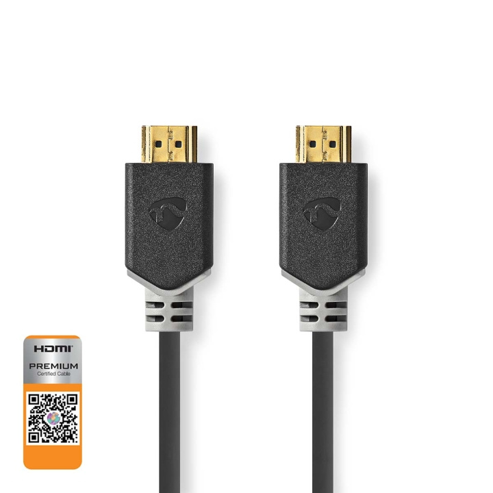 Nedis Premium High Speed HDMI™ Cable with Ethernet | HDMI™ Connector | HDMI™ Connector | 4K@60Hz | 18 Gbps | 2.00 m | Round | PVC | Anthracite | Box in the group HOME ELECTRONICS / Cables & Adapters / HDMI / Cables at TP E-commerce Nordic AB (C07716)