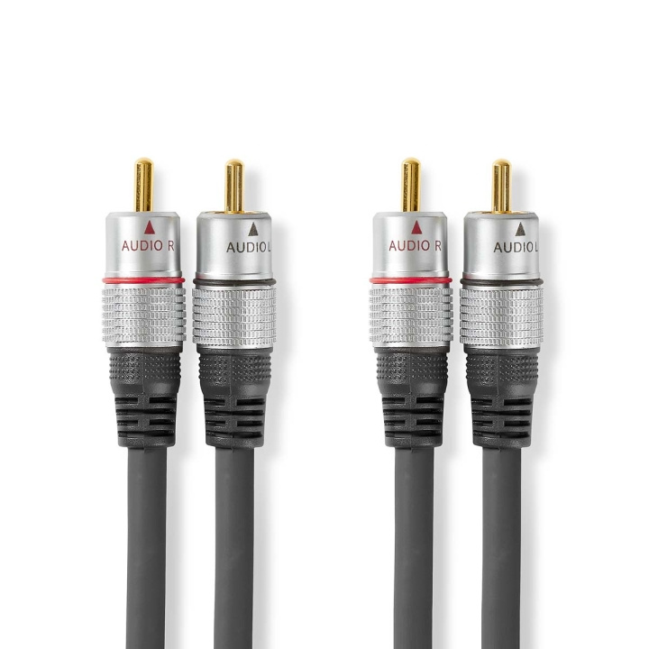 Nedis Stereo Audio Cable | 2x RCA Male | 2x RCA Male | Gold Plated | 1.50 m | Round | Anthracite | Box in the group HOME ELECTRONICS / Audio & Picture / Speakers & accessories / Accessories at TP E-commerce Nordic AB (C07730)