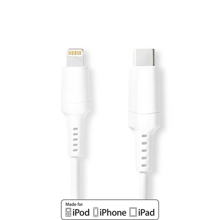 Nedis Lightning Cable | USB 2.0 | Apple Lightning 8-Pin | USB-C™ Male | 480 Mbps | Nickel Plated | 1.00 m | Round | PVC | White | Box in the group SMARTPHONE & TABLETS / Chargers & Cables / Cables / Cables Lightning at TP E-commerce Nordic AB (C07747)