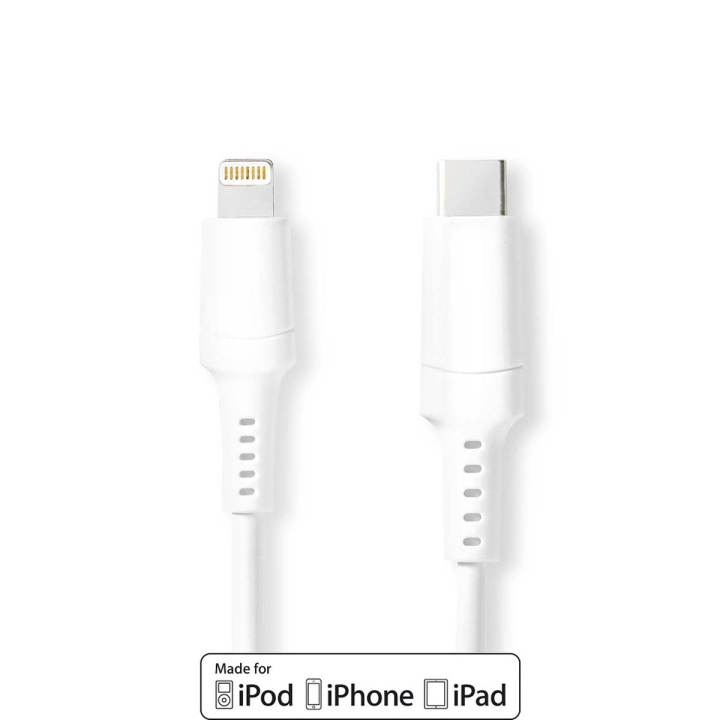 Nedis Lightning Cable | USB 2.0 | Apple Lightning 8-Pin | USB-C™ Male | 480 Mbps | Nickel Plated | 2.00 m | Round | PVC | White | Box in the group SMARTPHONE & TABLETS / Chargers & Cables / Cables / Cables Lightning at TP E-commerce Nordic AB (C07748)
