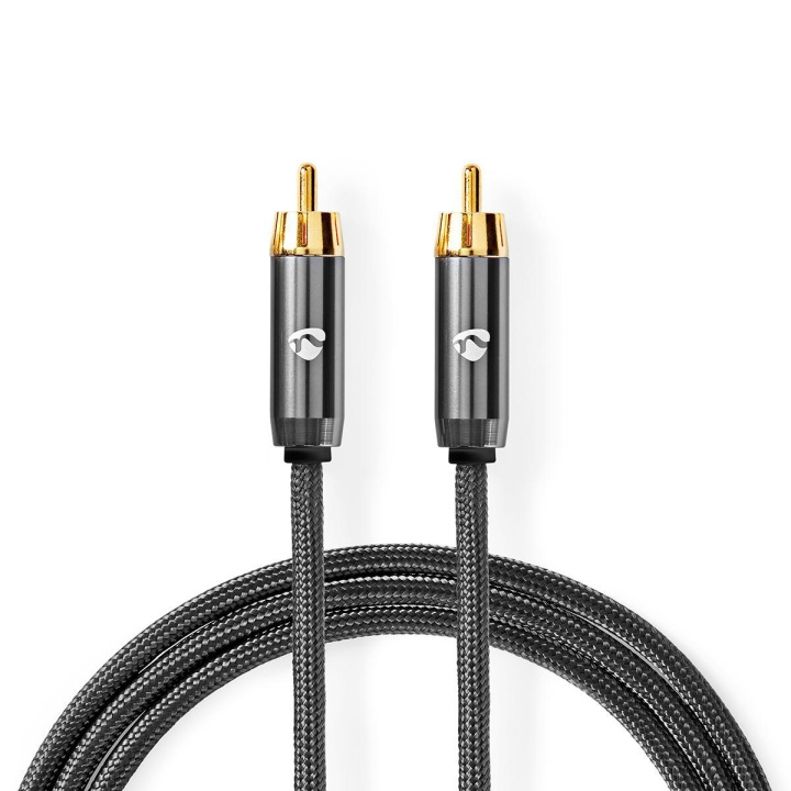 Nedis Subwoofer Cable | RCA Male | RCA Male | Gold Plated | 3.00 m | Round | 4.5 mm | Anthracite / Gun Metal Grey | Cover Box in the group HOME ELECTRONICS / Audio & Picture / Speakers & accessories / Accessories at TP E-commerce Nordic AB (C07794)
