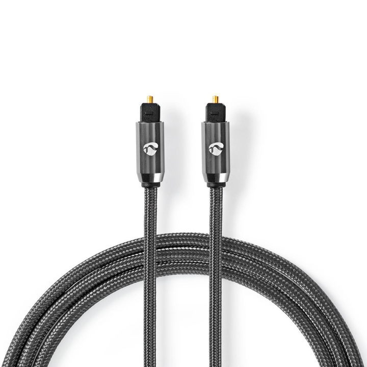 Nedis Optical Audio Cable | TosLink Male | TosLink Male | 1.00 m | Round | Cotton | Gun Metal Grey | Cover Window Box in the group HOME ELECTRONICS / Cables & Adapters / Audio analog / 3.5 mm at TP E-commerce Nordic AB (C07803)